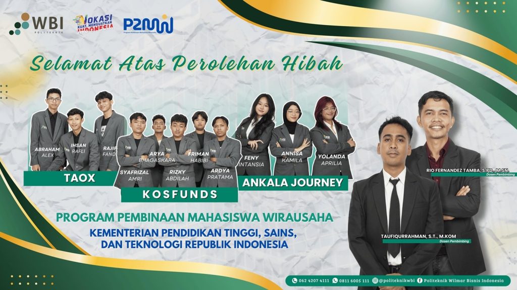 Tiga Tim Mahasiswa Politeknik Wilmar Bisnis Indonesia Lolos Program P2MW 2025